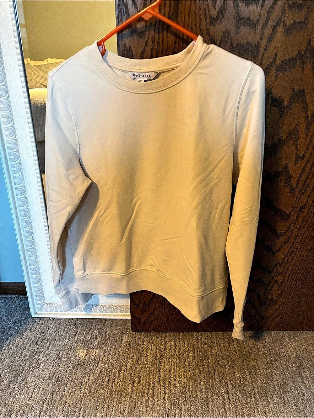 Athleta Sundown Crewneck Sweatshirt Crewneck Sweatshirt in Cream Size Small Like